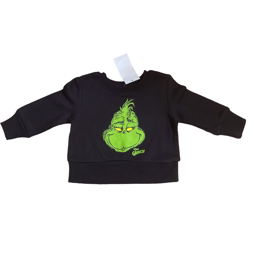 NWT The Grinch Pullover Black Sweater Size 3-6M